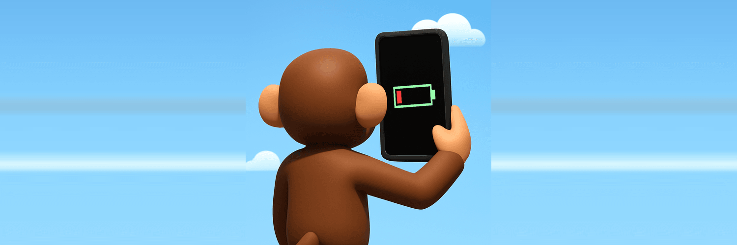 Reflection Ape banner render, same character and phone, wide preview crop